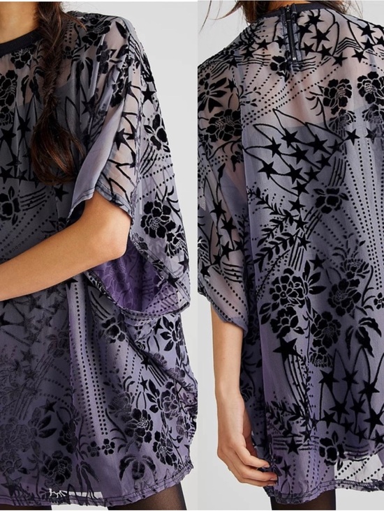 Free People Dresses & Skirts - Free People Shooting Star T-shirt Mini Dress in Twilight Medium
